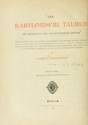 Cover of: Talmud Bavli Seder Neziin by Lazarus Goldschmidt