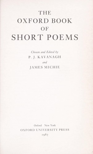 Image 0 of The Oxford Book of Short Poems