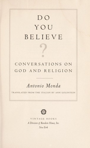 Image 0 of Do You Believe?: Conversations on God and Religion