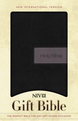 Image 0 of NIV, Gift Bible, Leathersoft, Black/Gray, Red Letter Edition