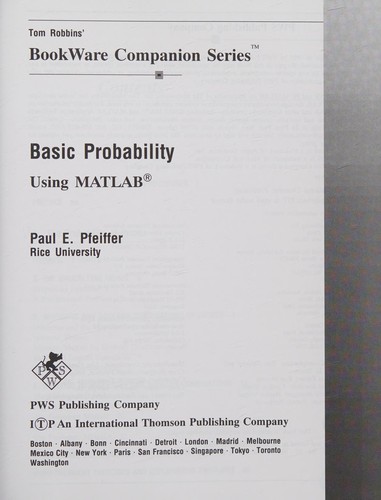 Basic Probability Topics: Using Matlab/Book&Disk (Bookware Companion)