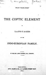 The Coptic element in languages of the Indo-European family