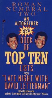 An ALTOGETHER NEW BOOK OF TOP TEN LISTS LATE NIGHT DAVID LETTERMAN