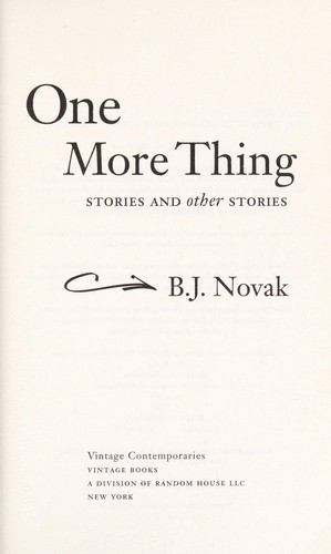 Image 0 of One More Thing: Stories and Other Stories (Vintage Contemporaries)