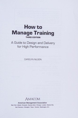 Image 0 of How to Manage Training: A Guide to Design and Delivery for High Performance