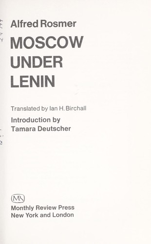 Book cover of Moscow under Lenin