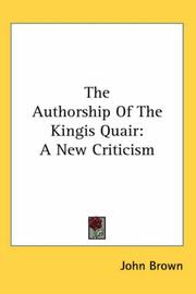 The Authorship Of The Kingis Quair