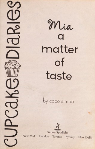 Image 0 of Mia a Matter of Taste (14) (Cupcake Diaries)