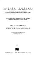 Briefe und Notizen Robert und Clara Schumanns