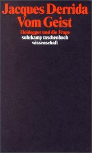 Vom Geist. Heidegger und die Frage