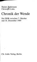Book cover of Chronik der Wende :  die DDR zwischen 7. Oktober und 18. Dezember 1989