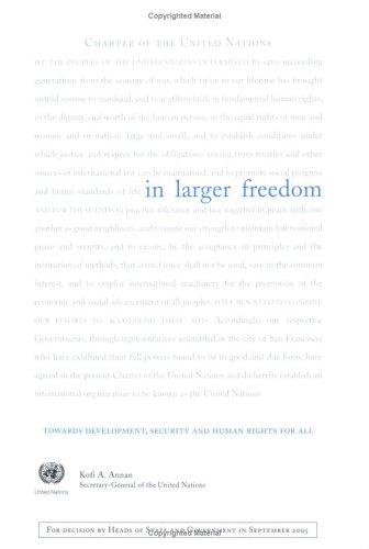Book cover of In larger freedom : towards development, security and human rights for all : report of the Secretary-General