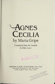 Cover of Agnes Cecilia by Maria Gripe