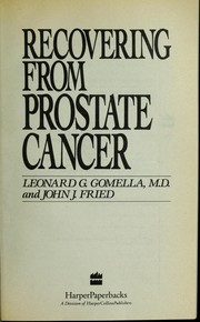 Cover of Recovering from Prostate Cancer by Leonard G. Gomella