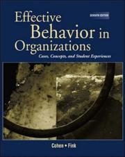 Cover of Effective Behavior in Organizations by Allan R. Cohen