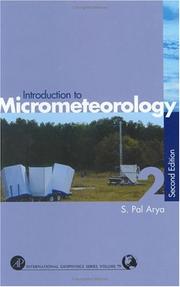 Cover of Introduction to Micrometeorology by Paul S. Arya