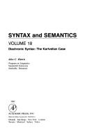 Cover of Syntax and Semantics by Alice C. Harris