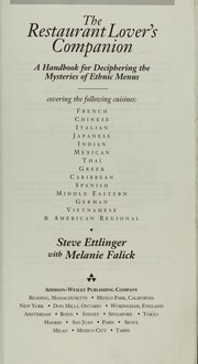 Cover of The Restaurant Lover's Companion by Steve Ettlinger