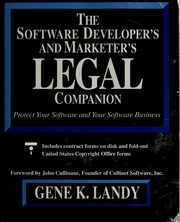 Cover of The Software Developer's and Marketer's Legal Companion by Gene K. Landy