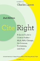 Cover of Cite Right, Second Edition by Charles Lipson