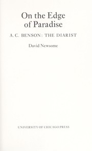 Cover of On the Edge of Paradise by David Newsome