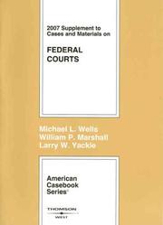 Cover of Cases and Materials on Federal Courts, 2007 Supplement by Michael L. Wells