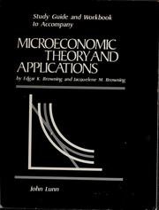 Cover of Study Guide and Workbook to Accompany Microeconomic Theory and Applications, by Edgar K. Browning and Jacquelene M. Browning by Edgar K. Browning