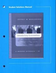 Cover of Student Solutions Manual, Introductory Econometrics by Jeffrey M. Wooldridge