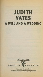 Cover of A Will and a Wedding by Judith Yates