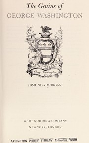 Cover of The Genius of George Washington by Edmund Sears Morgan