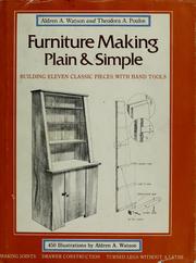 Cover of Furniture Making Plain & Simple by Aldren Auld Watson