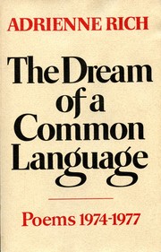 Cover of The Dream of a Common Language by Adrienne Cecile Rich