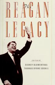 Cover of The Reagan Legacy by Sidney Blumenthal