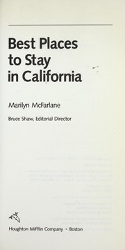 Cover of Best Places to Stay in California by Marilyn McFarlane