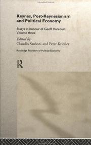 Cover of Essays in honour of Geoff Harcourt. 3. Keynes, Post-Keynesianism and political economy by Philip Arestis