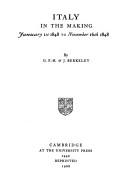 Cover of Italy in the Making January 1st 1848 to November 16th 1848 by G. F.-H. Berkeley