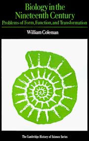 Cover of Biology in the Nineteenth Century by William Coleman