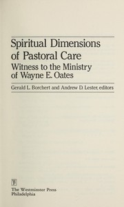 Cover of Spiritual Dimensions of Pastoral Care by Gerald L. Borchert