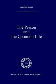 Cover of The Person and the Common Life by J.G. Hart