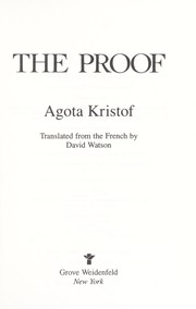 Cover of The Proof by Agota Kristof