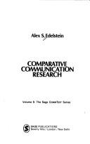 Cover of Comparative Communication Research by Alex S. Edelstein