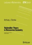 Cover of Teichmüller Theory in Riemannian Geometry by Anthony Tromba