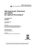 Cover of Microelectronic Structures and MEMS for Optical Processing II by M. Edward Motamedi