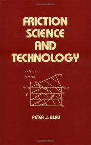 Cover of Friction Science and Technology by Peter J. Blau