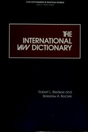 Cover of The International Law Dictionary by Robert L. Bledsoe