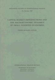 Cover of Capital-market Imperfections and the Macroeconomic Dynamics of Small Indebted Economies by Alessandro Prati