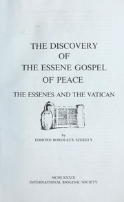 Cover of The Discovery of the Essene Gospel of Peace by Edmond Bordeaux Székely