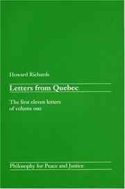 Cover of Letters from Quebec: Philosophy for peace and justice by Howard Curtis Richards