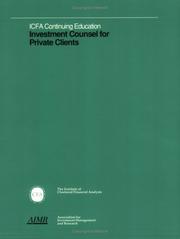 Cover of Investment Counsel for Private Clients by Charlotte Beyer