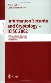 Cover of Information Security and Cryptology - ICISC 2002 by Pil Joong Lee